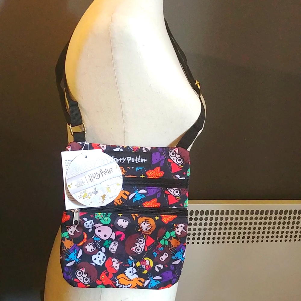 NWT Harry Potter Character Print Crossbody Nylon Bag
